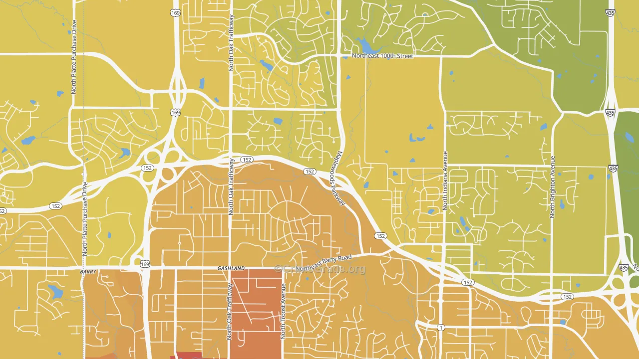 Gashland, Kansas City, MO Map of Vehicle Theft Rates