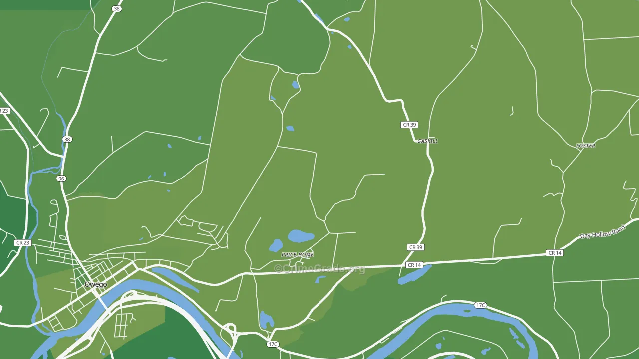 Gaskill, NY Map of Vehicle Theft Rates