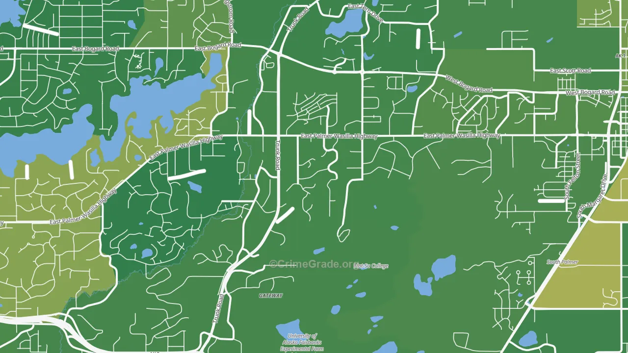 Gateway, AK Map of Vehicle Theft Rates
