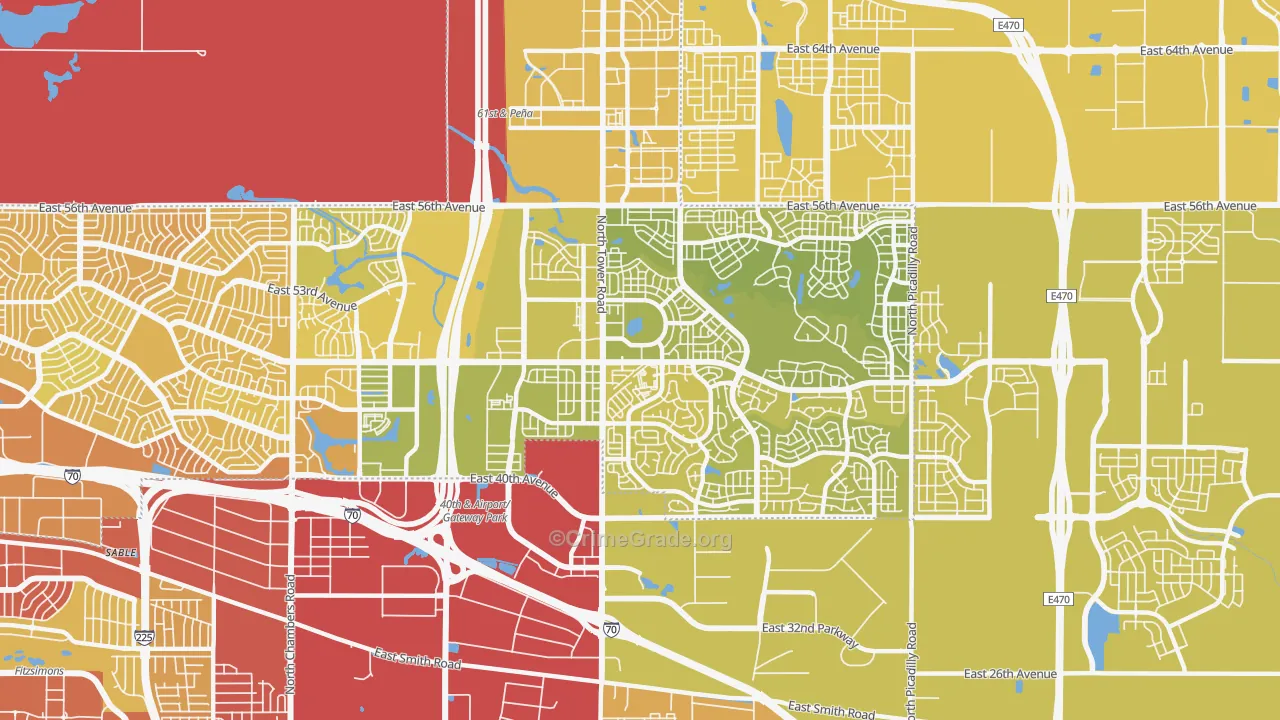 Gateway-Green Valley Ranch, Denver, CO Map of Vehicle Theft Rates