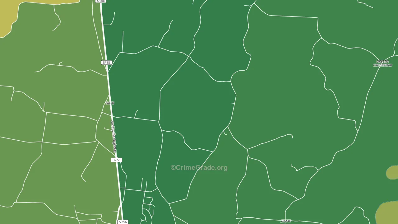 Gath, TN Map of Vehicle Theft Rates
