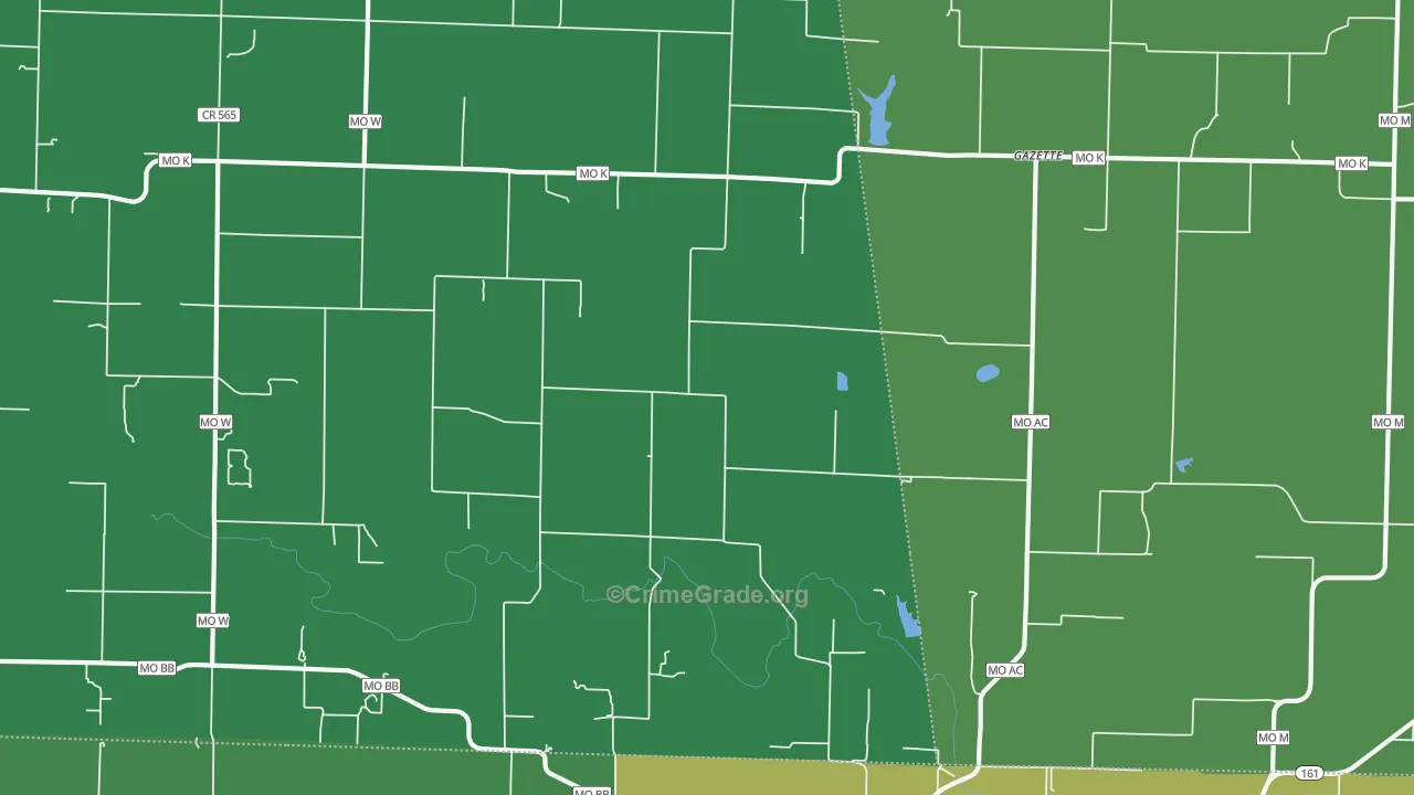 Gazette, MO Map of Vehicle Theft Rates