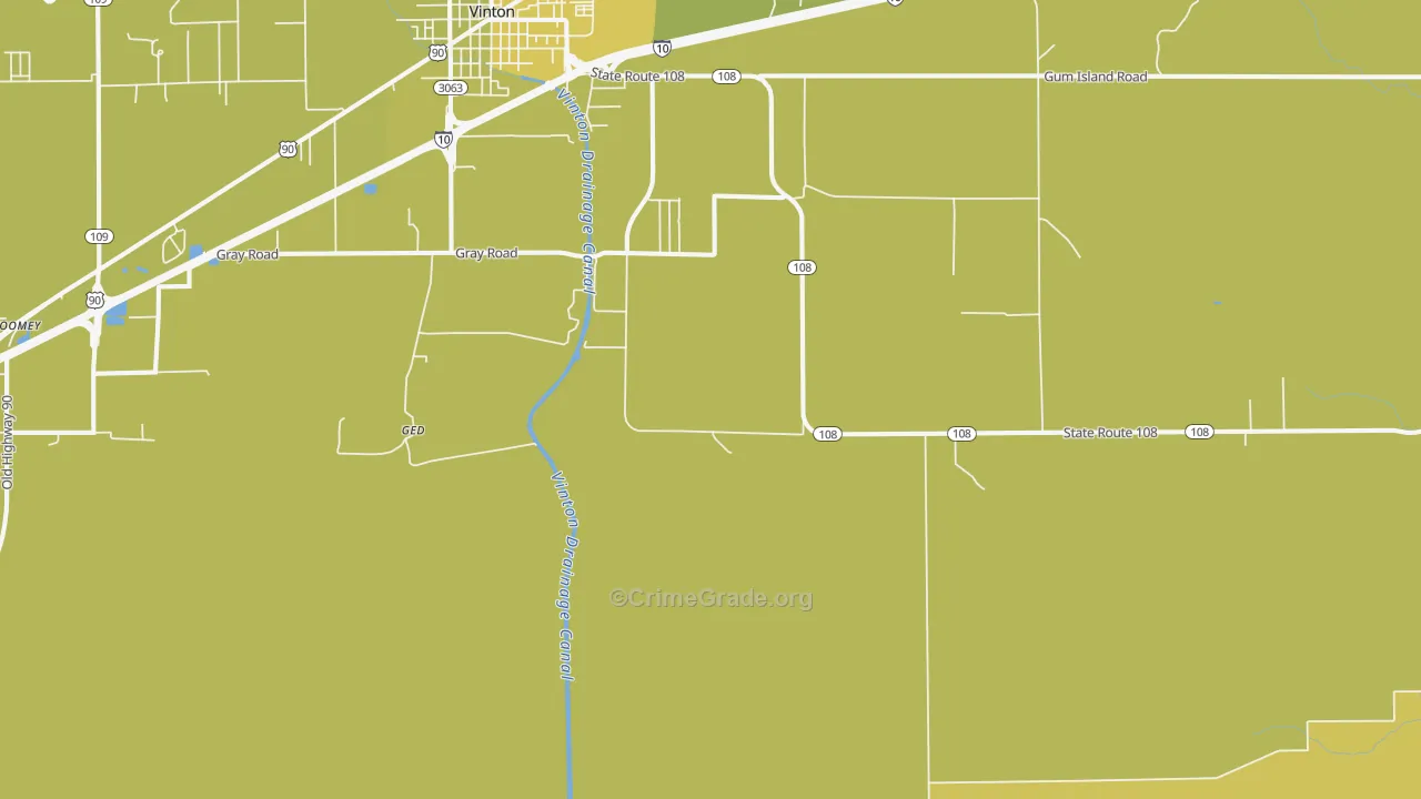 Ged, LA Map of Vehicle Theft Rates