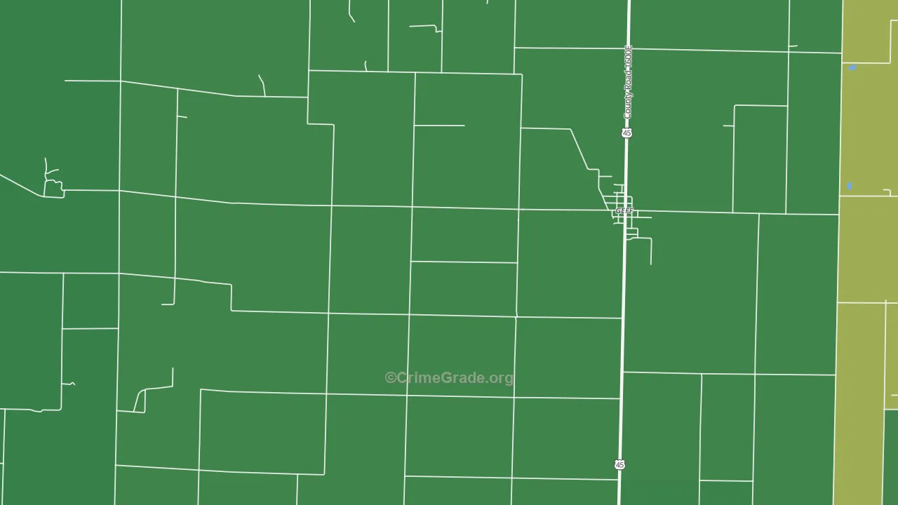 Geff, IL Map of Vehicle Theft Rates