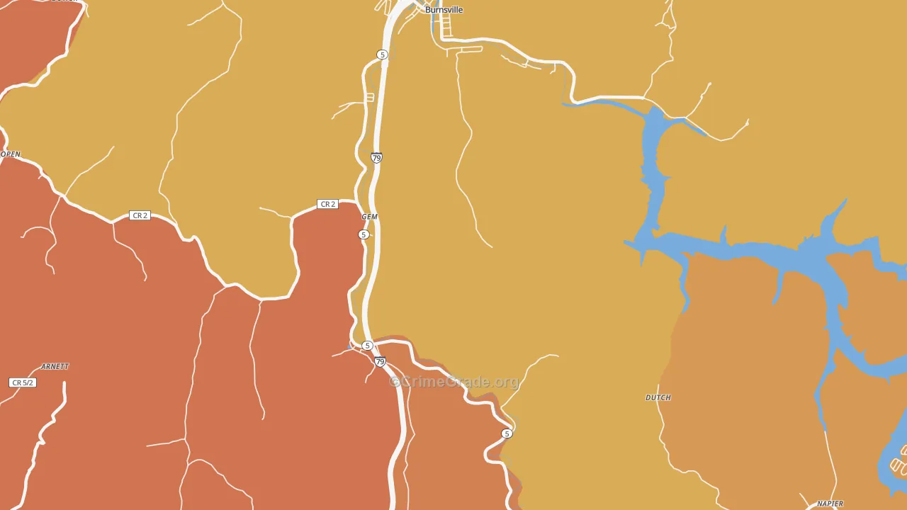 Gem, WV Map of Vehicle Theft Rates