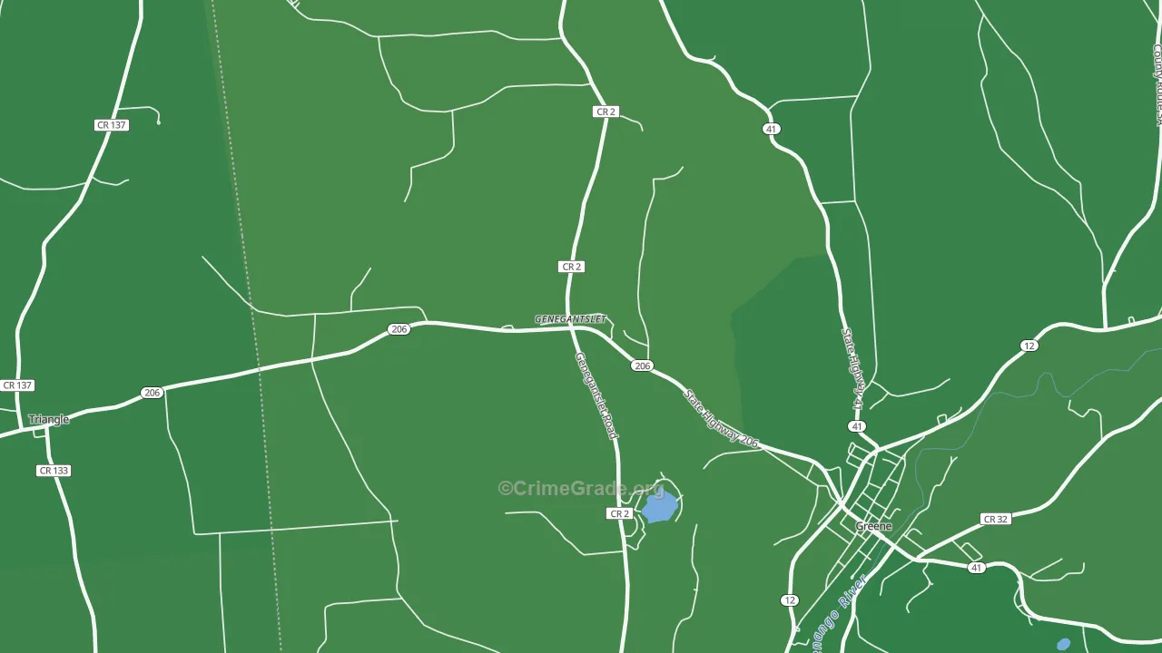Genegantslet, NY Map of Vehicle Theft Rates