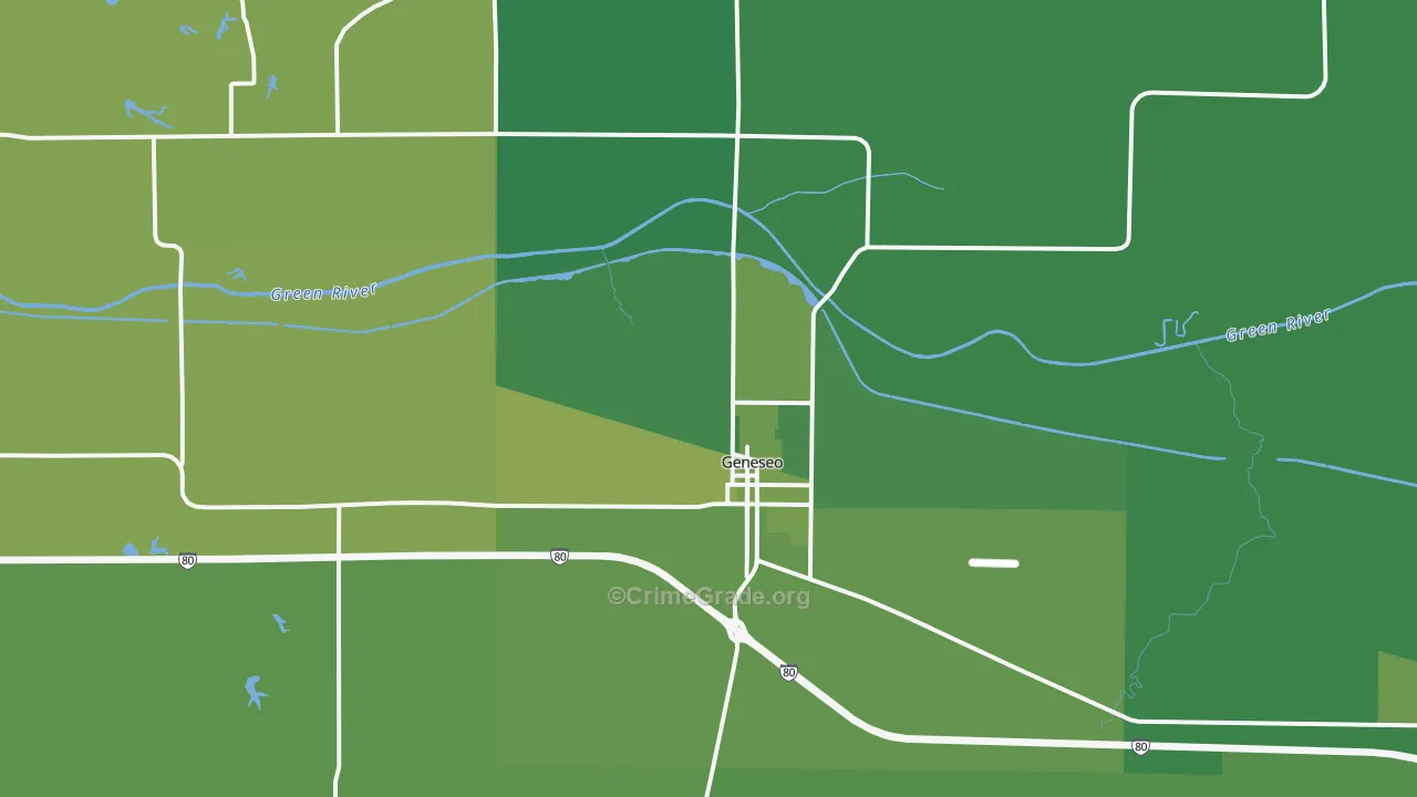 Geneseo, IL Map of Vehicle Theft Rates