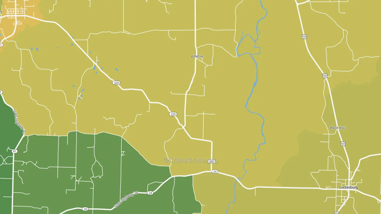 Geneva, AR Map of Vehicle Theft Rates