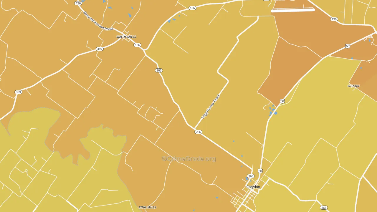 Geneva, KY Map of Vehicle Theft Rates