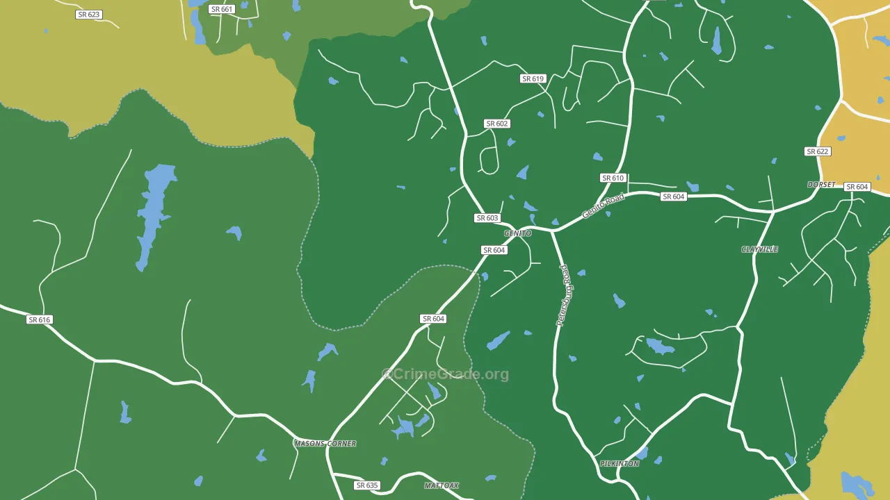 Genito, VA Map of Vehicle Theft Rates
