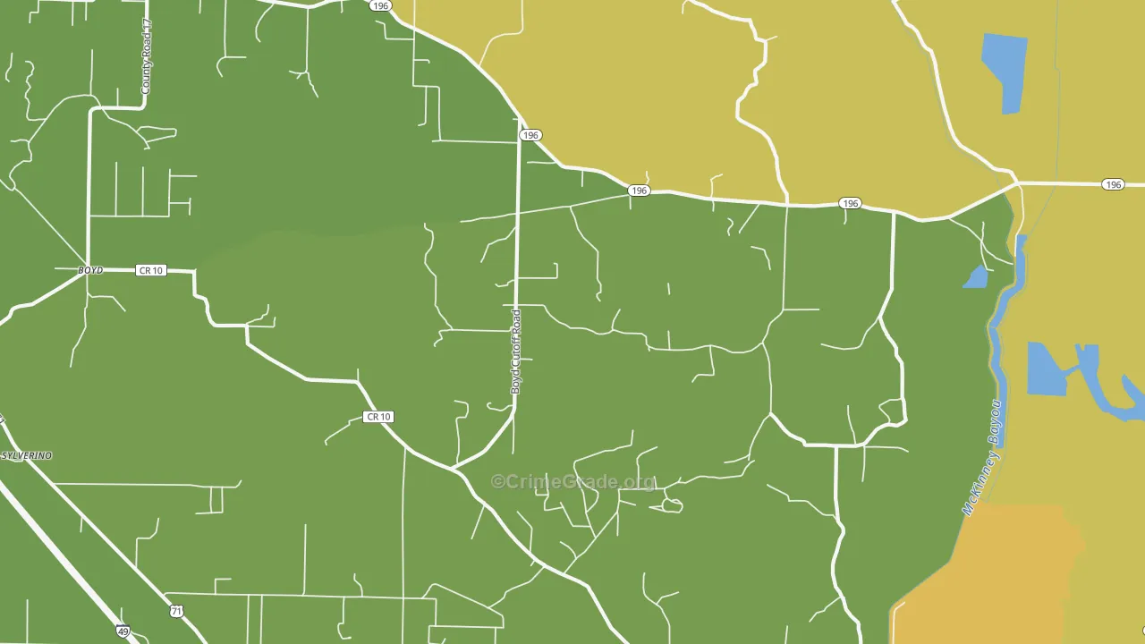 Genoa, AR Map of Vehicle Theft Rates