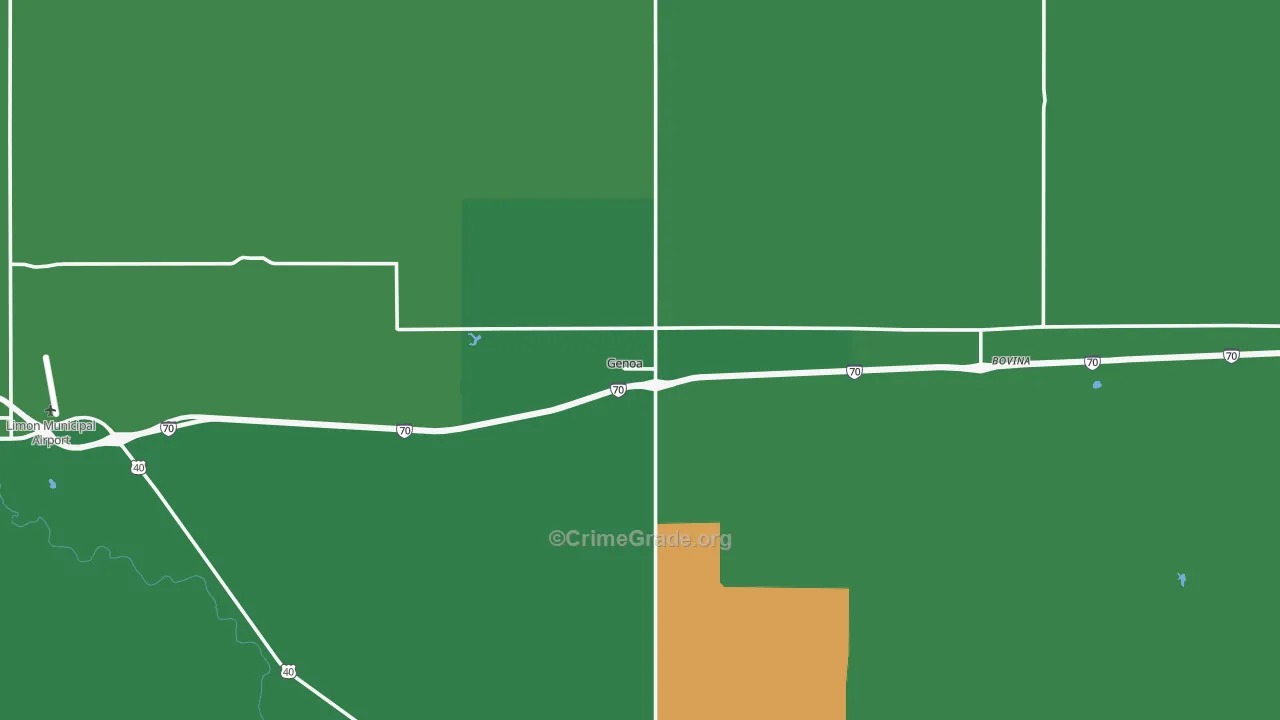 Genoa, CO Map of Vehicle Theft Rates