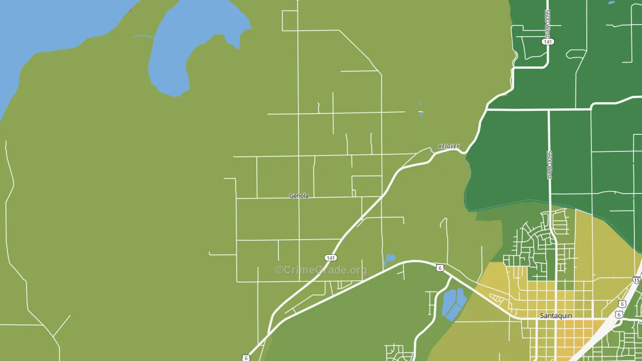 Genola, UT Map of Vehicle Theft Rates