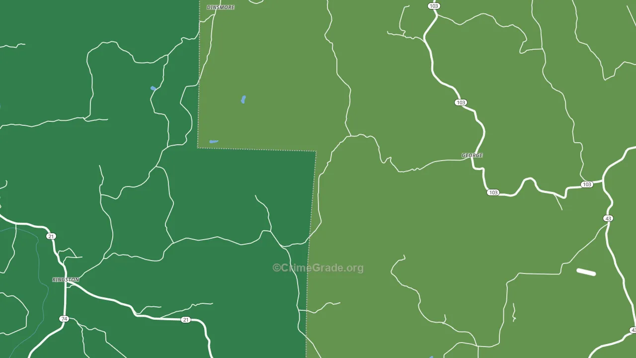 George, AR Map of Vehicle Theft Rates