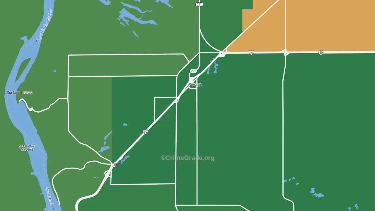 George, WA Map of Vehicle Theft Rates