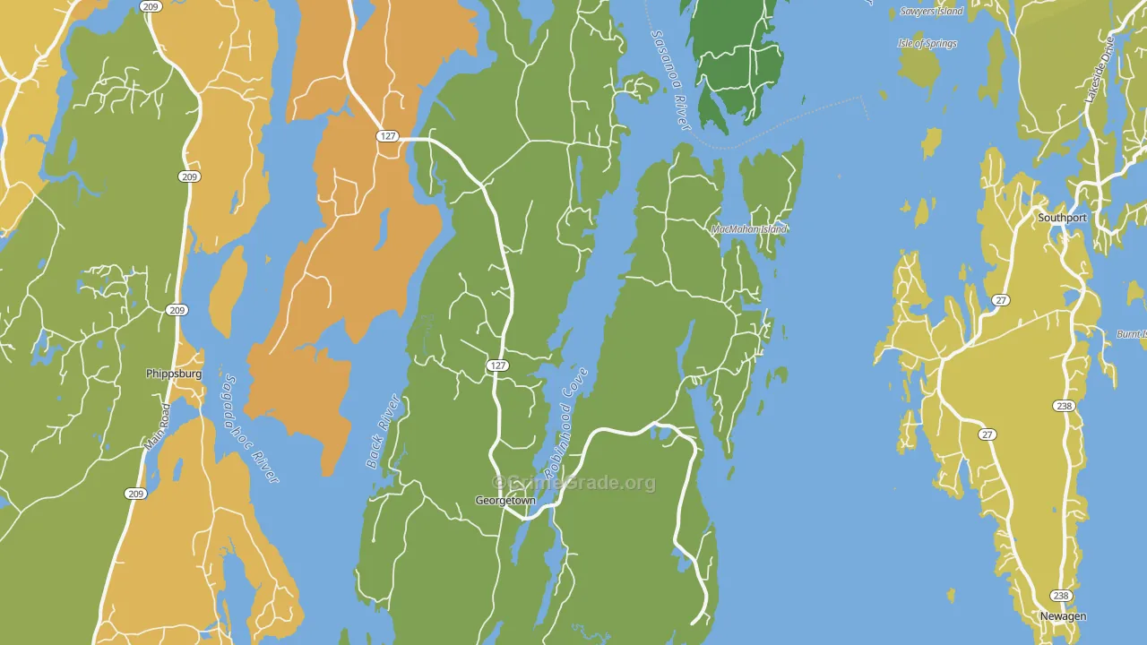 Georgetown, ME Map of Vehicle Theft Rates