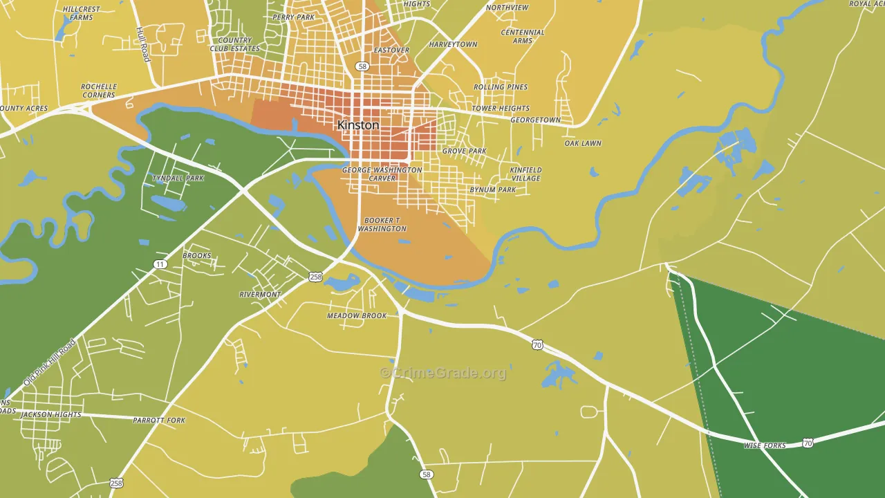 Georgetown, NC Map of Vehicle Theft Rates