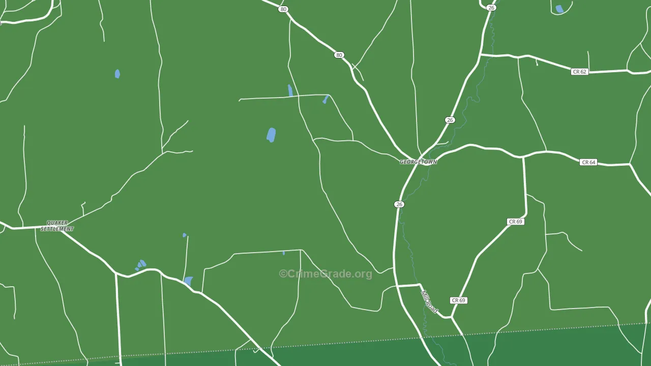 Georgetown, NY Map of Vehicle Theft Rates