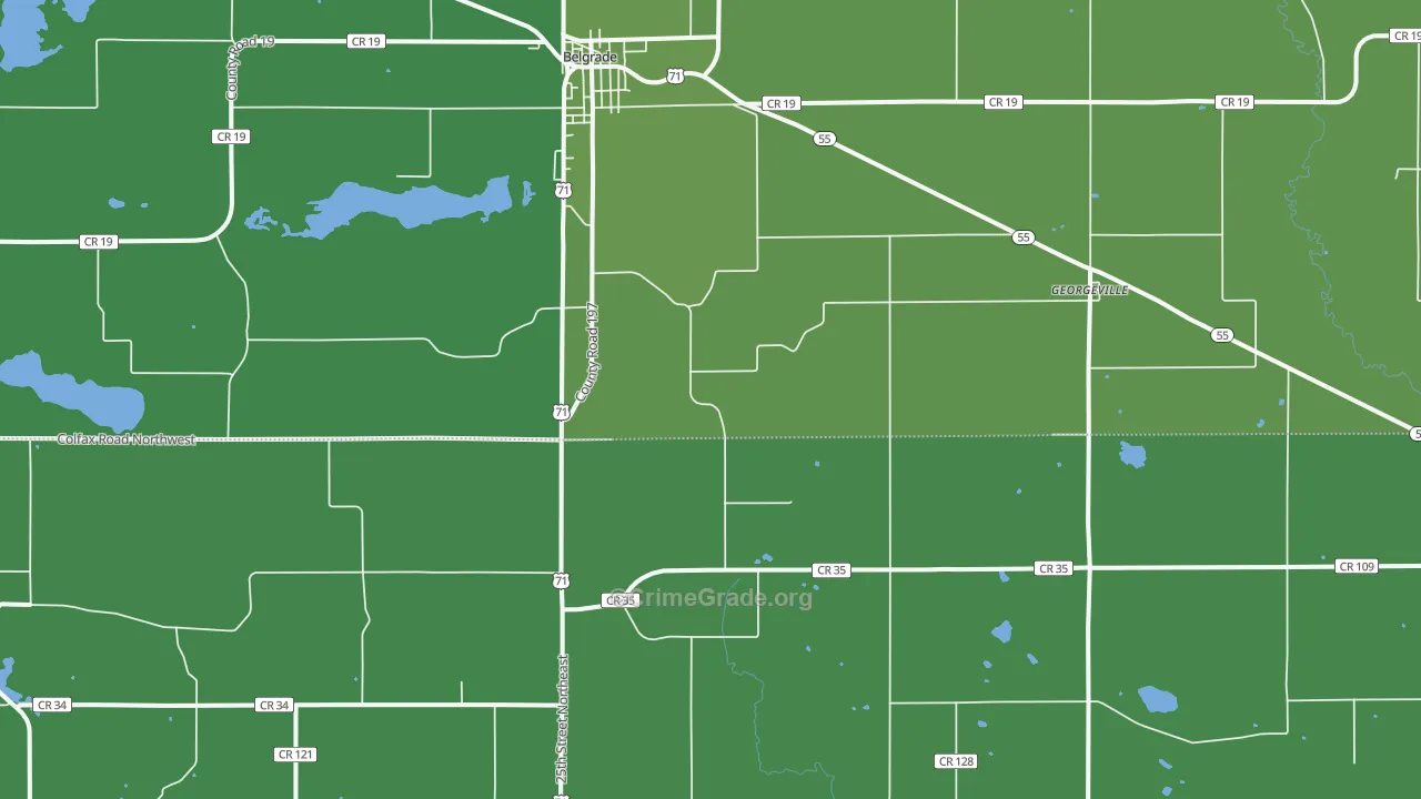 Georgeville, MN Map of Vehicle Theft Rates