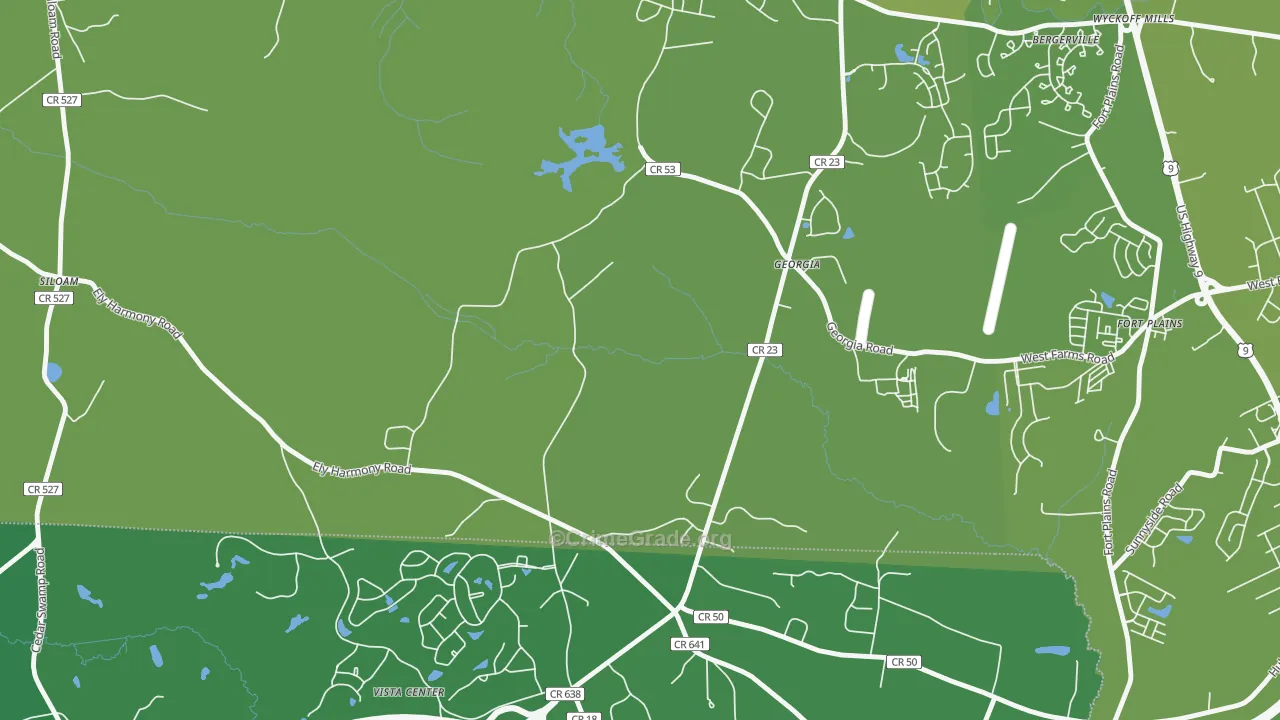 Georgia, NJ Map of Vehicle Theft Rates