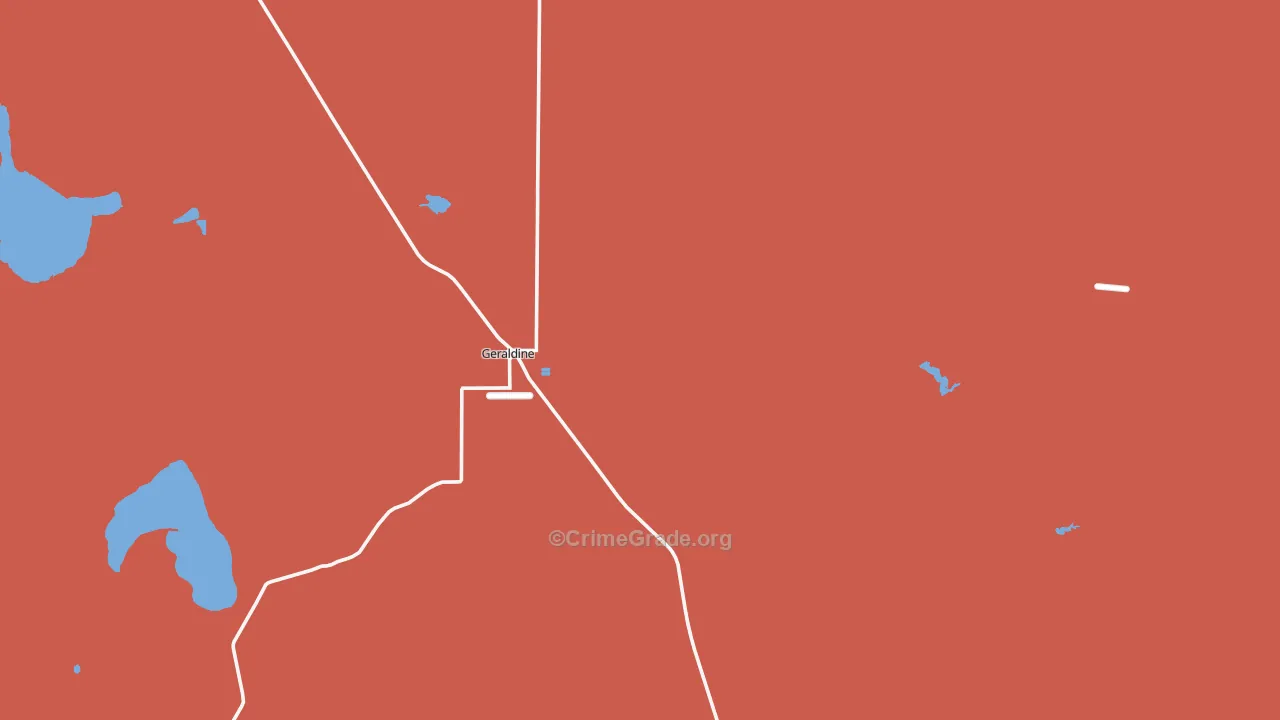 Geraldine, MT Map of Vehicle Theft Rates