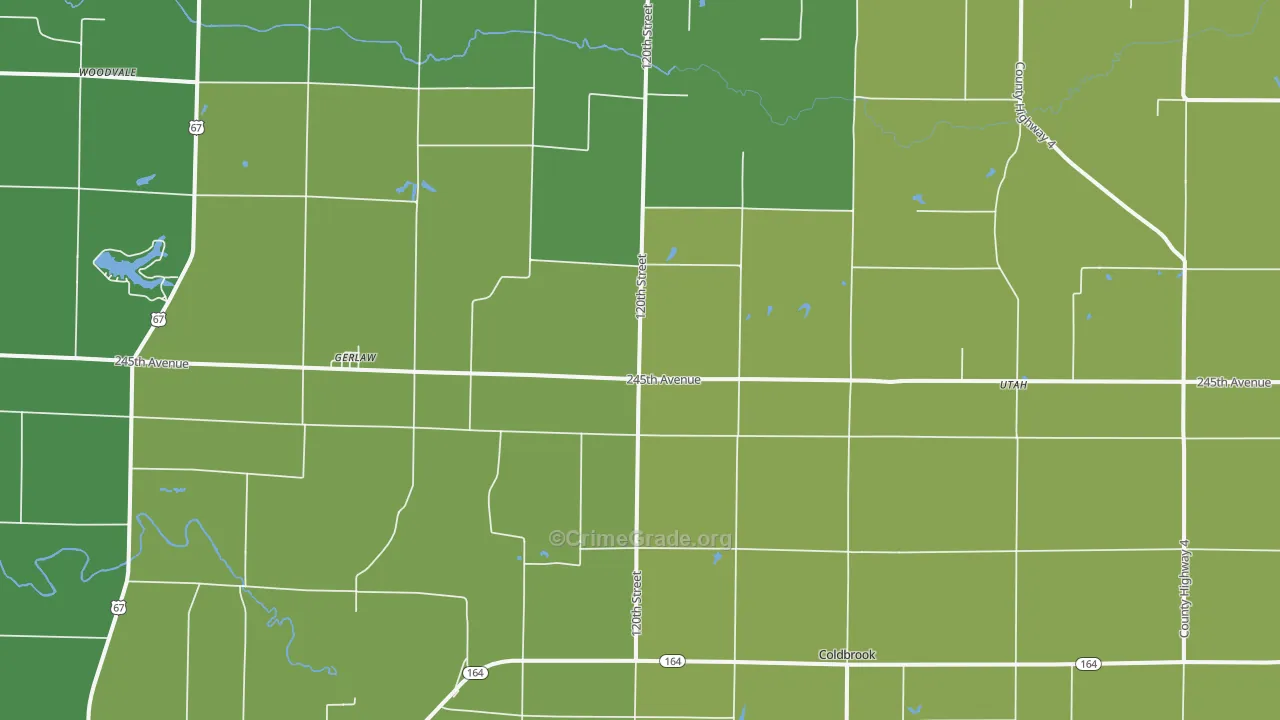 Gerlaw, IL Map of Vehicle Theft Rates