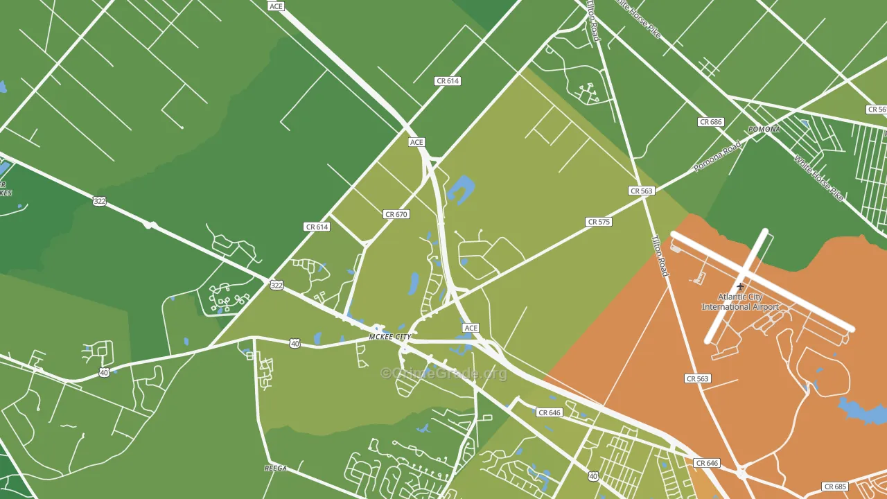 Germania Gardens, NJ Map of Vehicle Theft Rates