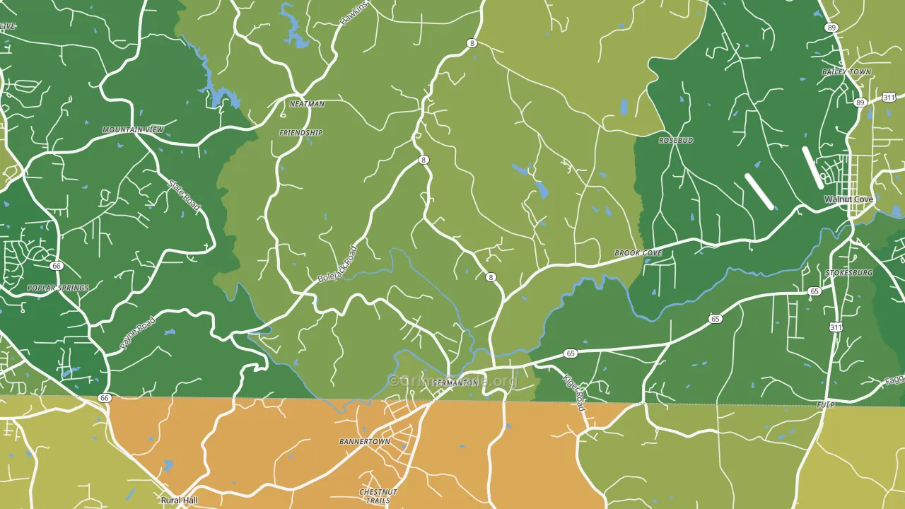 Germanton, NC Map of Vehicle Theft Rates
