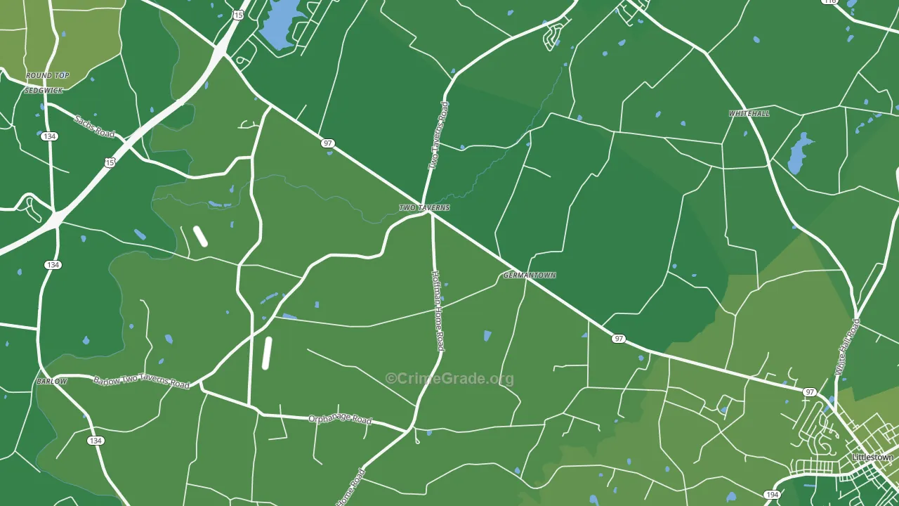 Germantown, PA Map of Vehicle Theft Rates
