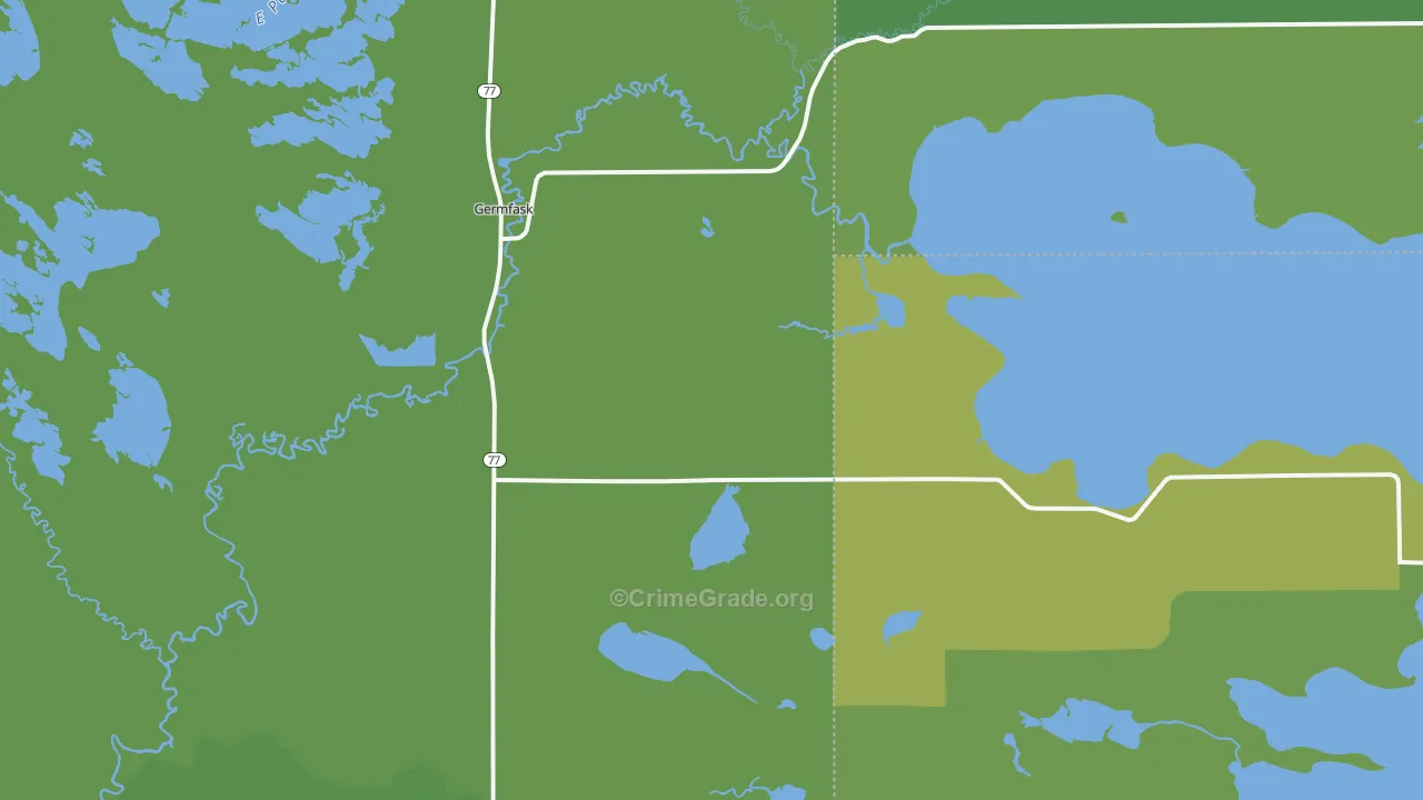 Germfask, MI Map of Vehicle Theft Rates