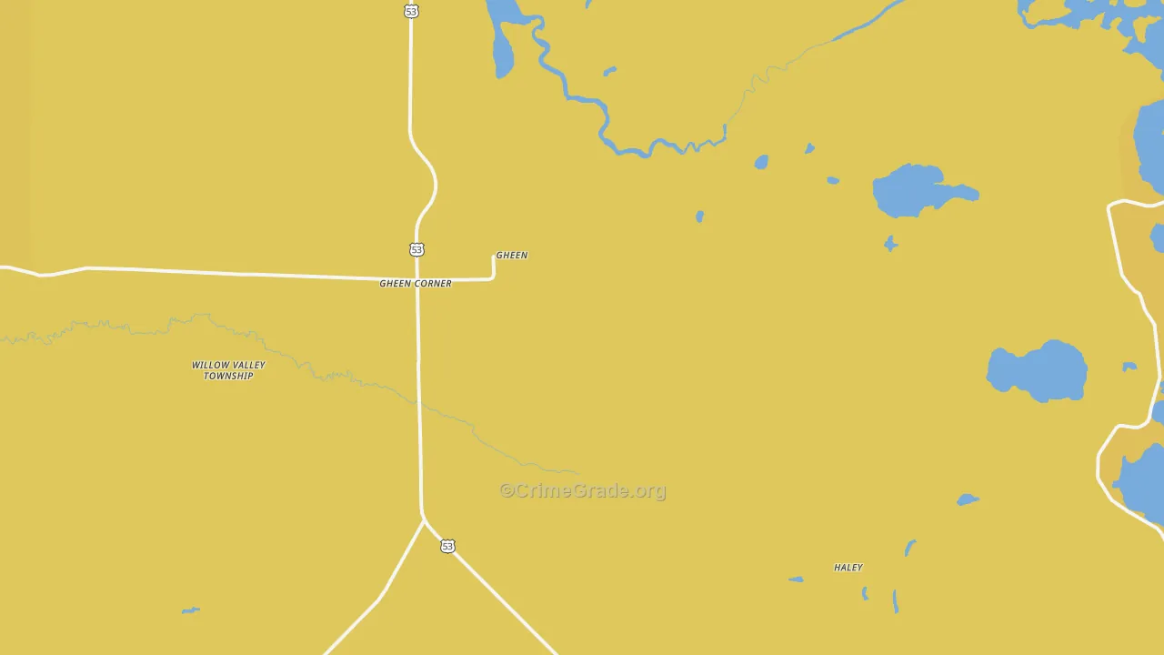 Gheen, MN Map of Vehicle Theft Rates