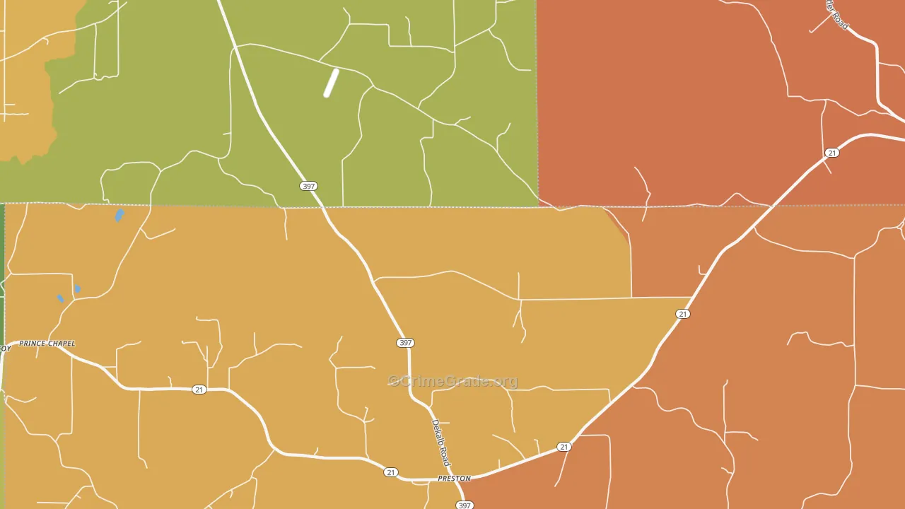 Gholson, MS Map of Vehicle Theft Rates