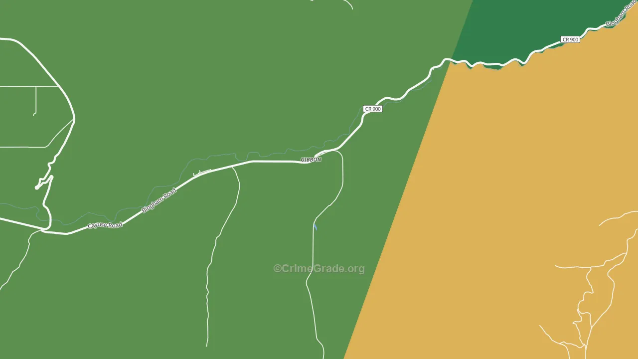Gibbon, OR Map of Vehicle Theft Rates