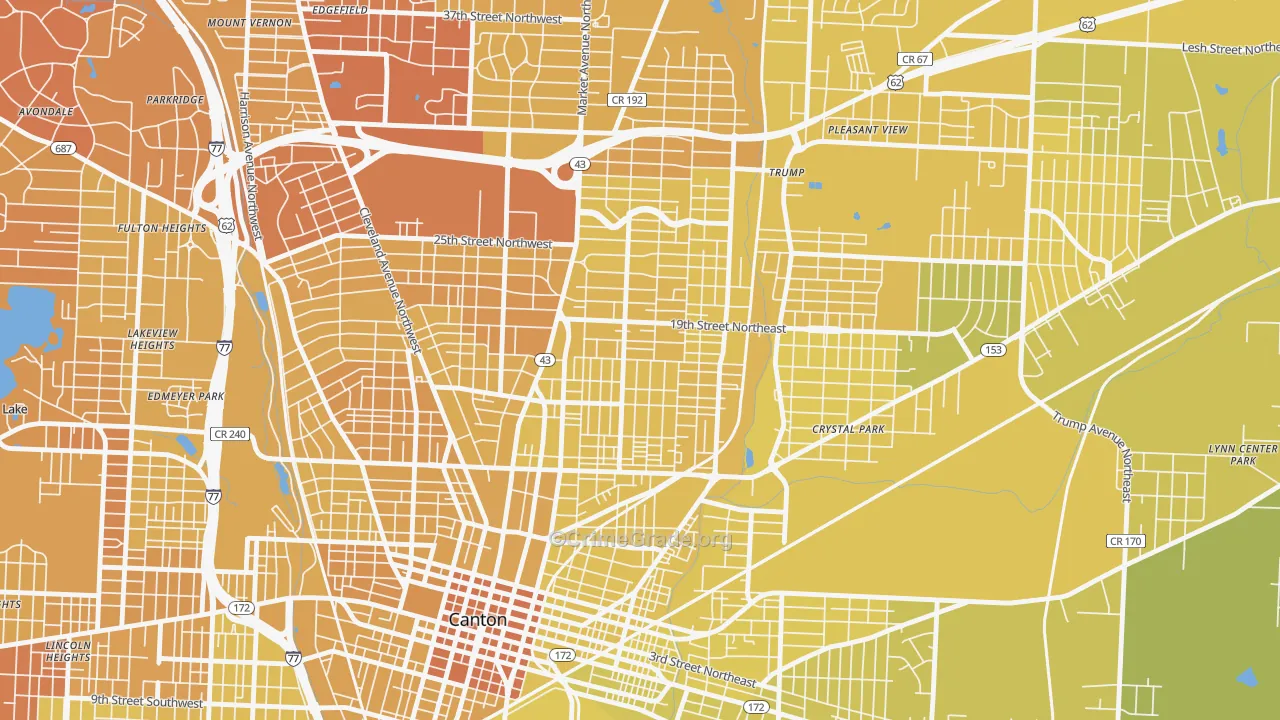 Gibbs, Canton, OH Map of Vehicle Theft Rates