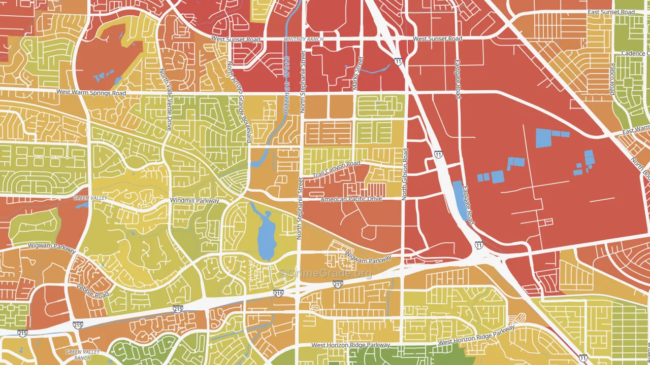 Gibson Springs, Henderson, NV Map of Vehicle Theft Rates