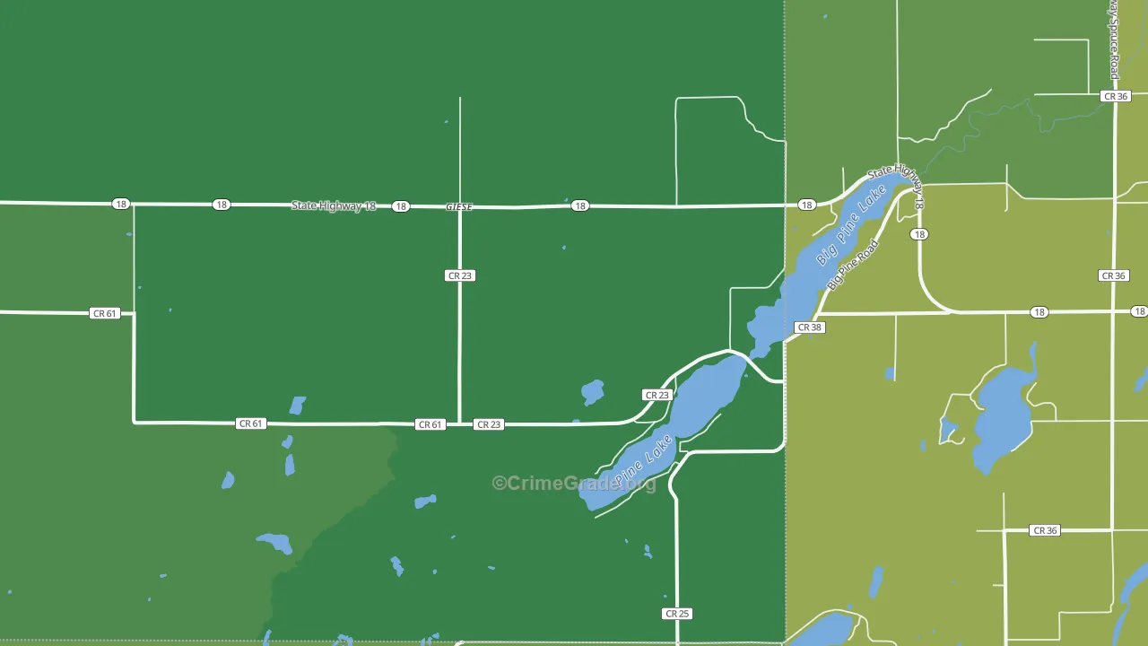 Giese, MN Map of Vehicle Theft Rates