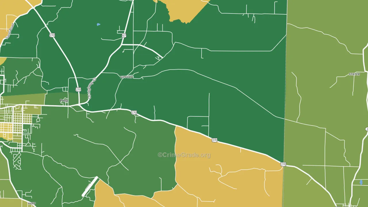 Gifford, AR Map of Vehicle Theft Rates