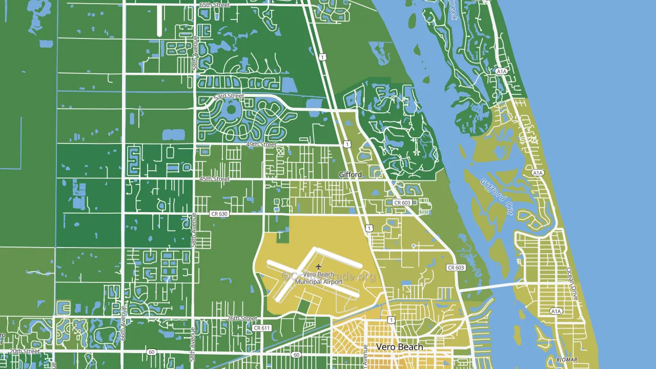 Gifford, FL Map of Vehicle Theft Rates