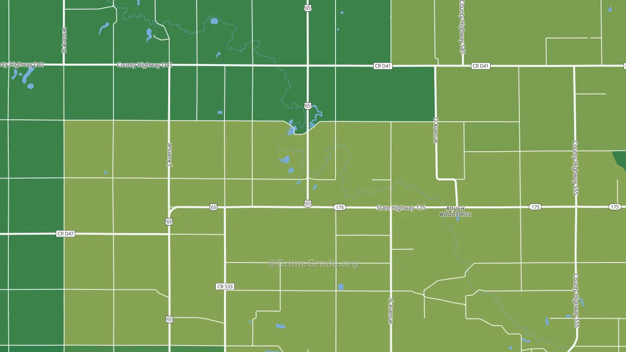 Gifford, IA Map of Vehicle Theft Rates