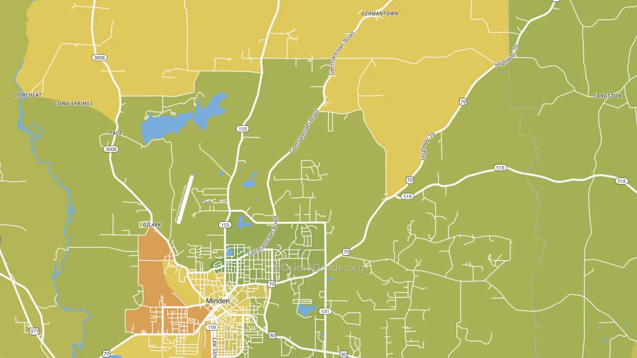 Gilark, LA Map of Vehicle Theft Rates