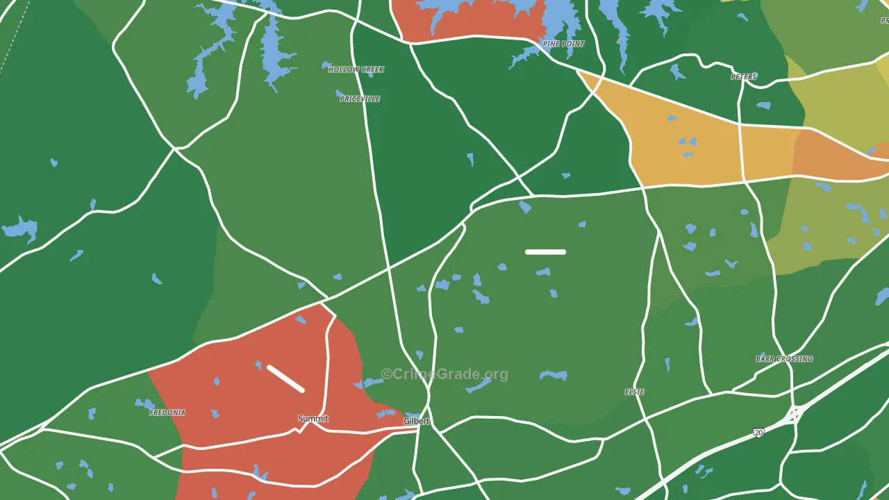 Gilbert, SC Map of Vehicle Theft Rates