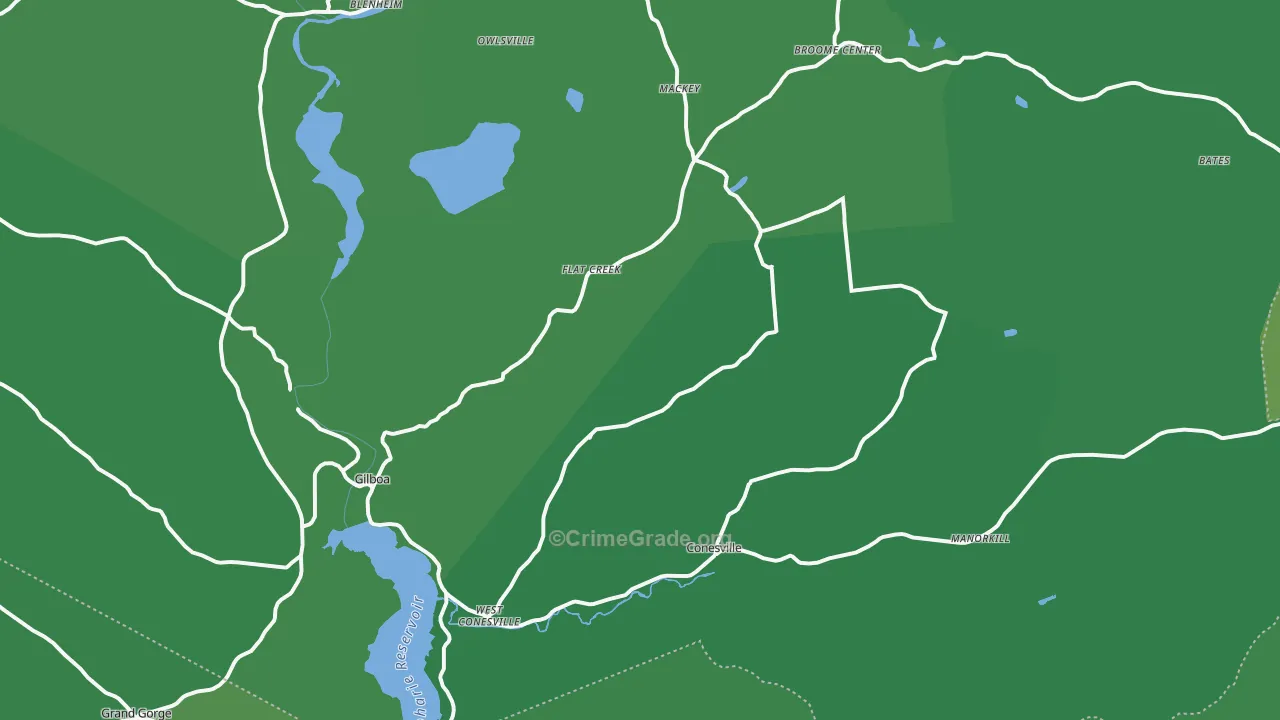Gilboa, NY Map of Vehicle Theft Rates