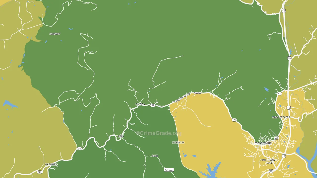 Gilboa, WV Map of Vehicle Theft Rates