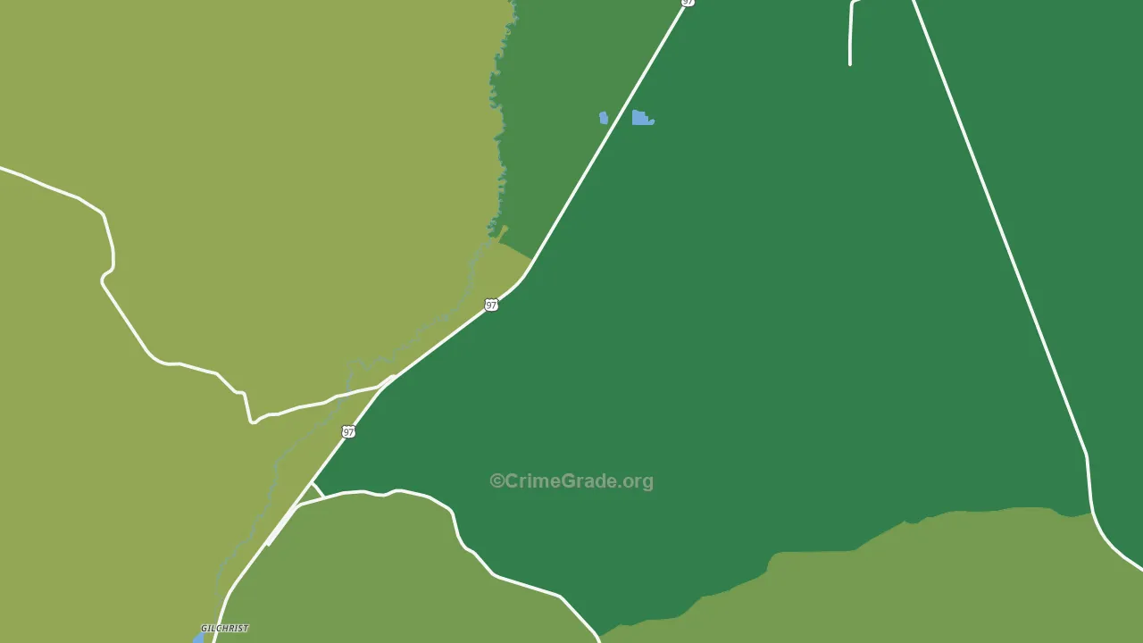 Gilchrist, OR Map of Vehicle Theft Rates