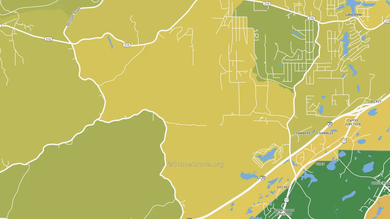 Giles, AL Map of Vehicle Theft Rates