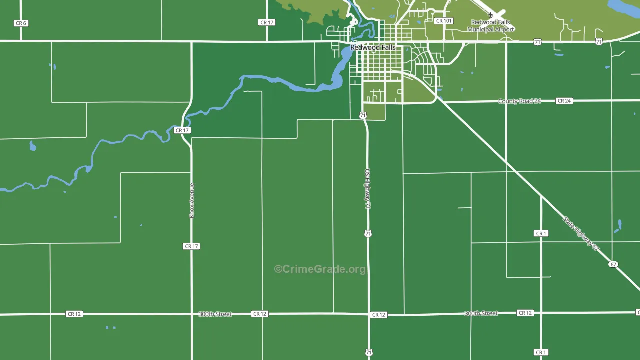 Gilfillan, MN Map of Vehicle Theft Rates