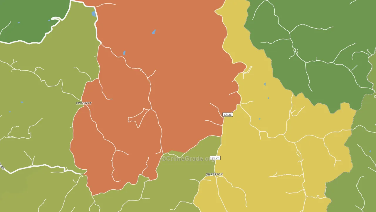 Gilkerson, WV Map of Vehicle Theft Rates