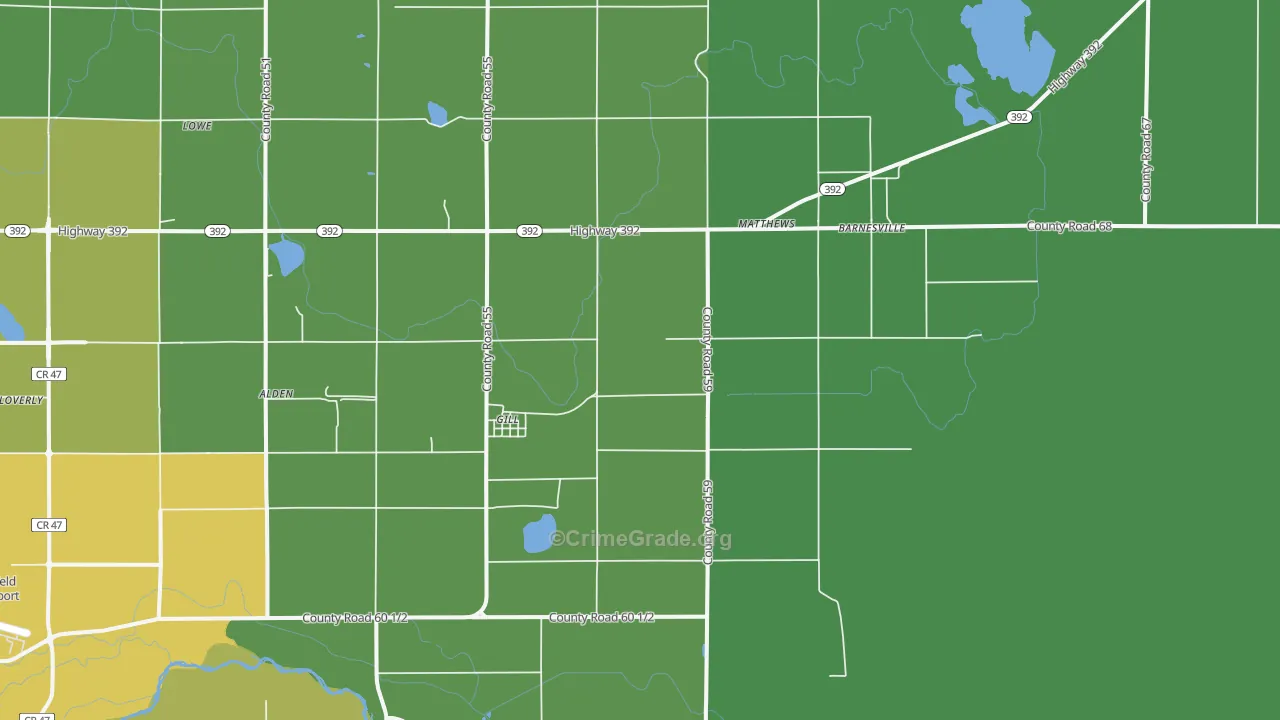 Gill, CO Map of Vehicle Theft Rates