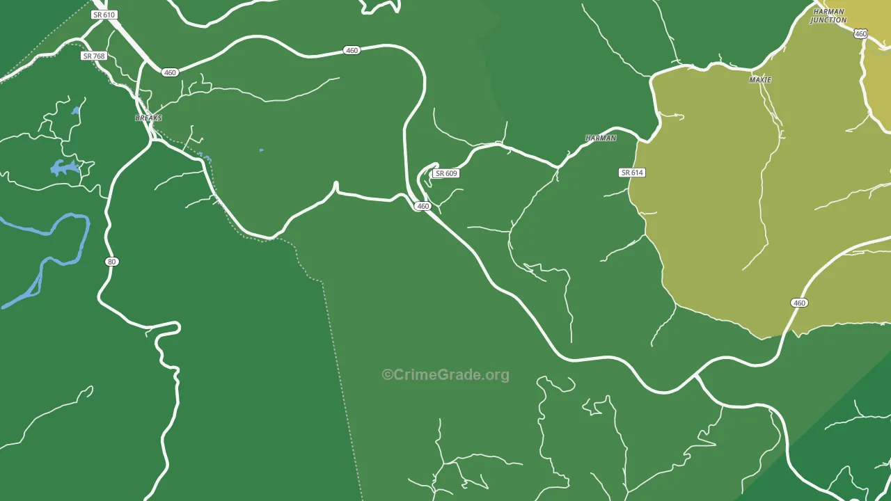 Gillespie, VA Map of Vehicle Theft Rates