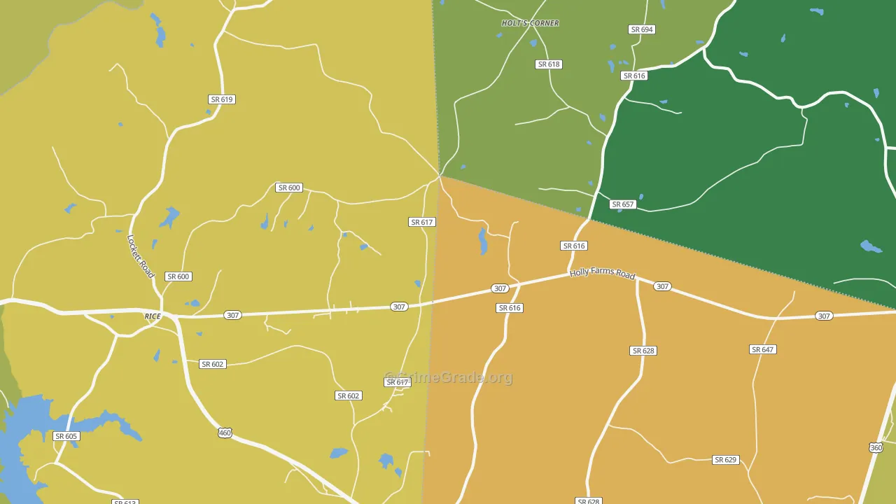 Gills, VA Map of Vehicle Theft Rates